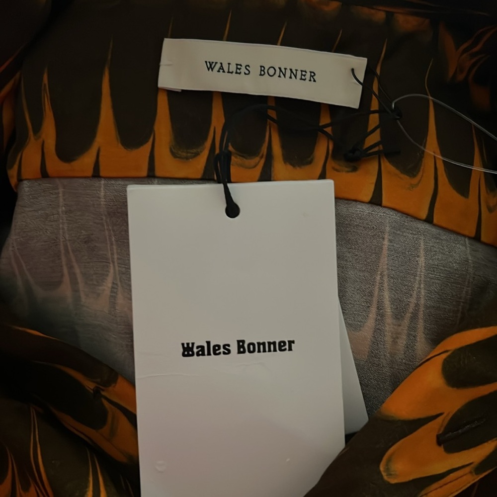 Wales Bonner Rhythm Short Sleeve Shirt in Brown Orange, NWT, Size 46 - Picture 7 of 8